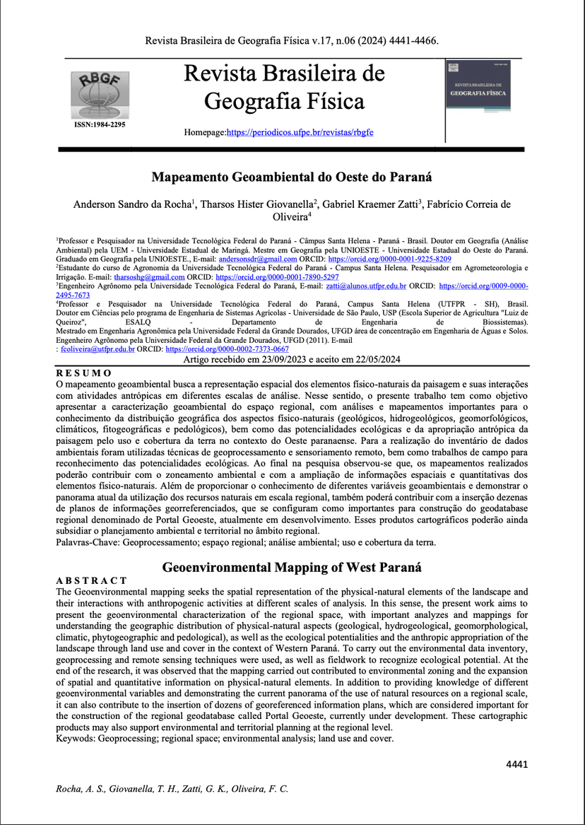 Mapeamento Geoambiental do Oeste do Paraná